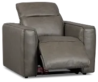 Ryland Dark Gray Lthr/vinyl Power Recliner With Power Headrest