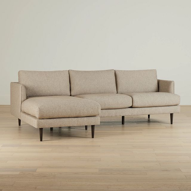 Easton Brown Fabric Left Chaise Sectional