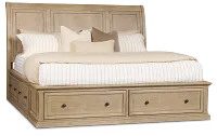 Galveston Light Tone Sleigh Storage Bed