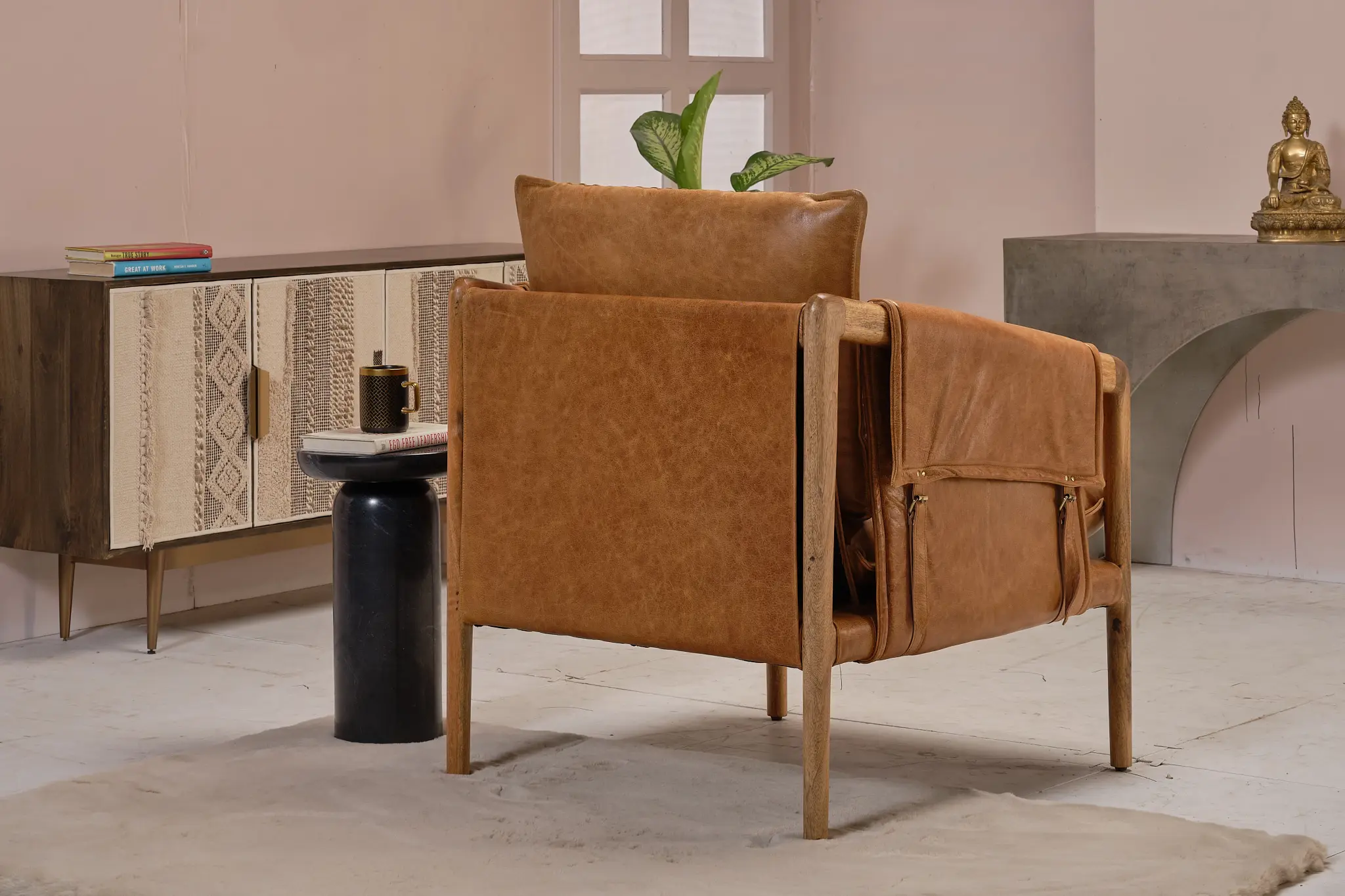 Connor Brown Leather Accent Chair Connor Brown Leather Accent Chair