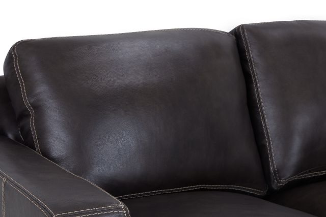 Carson Dark Brown Leather Right Bumper Memory Foam Sleeper Sectional