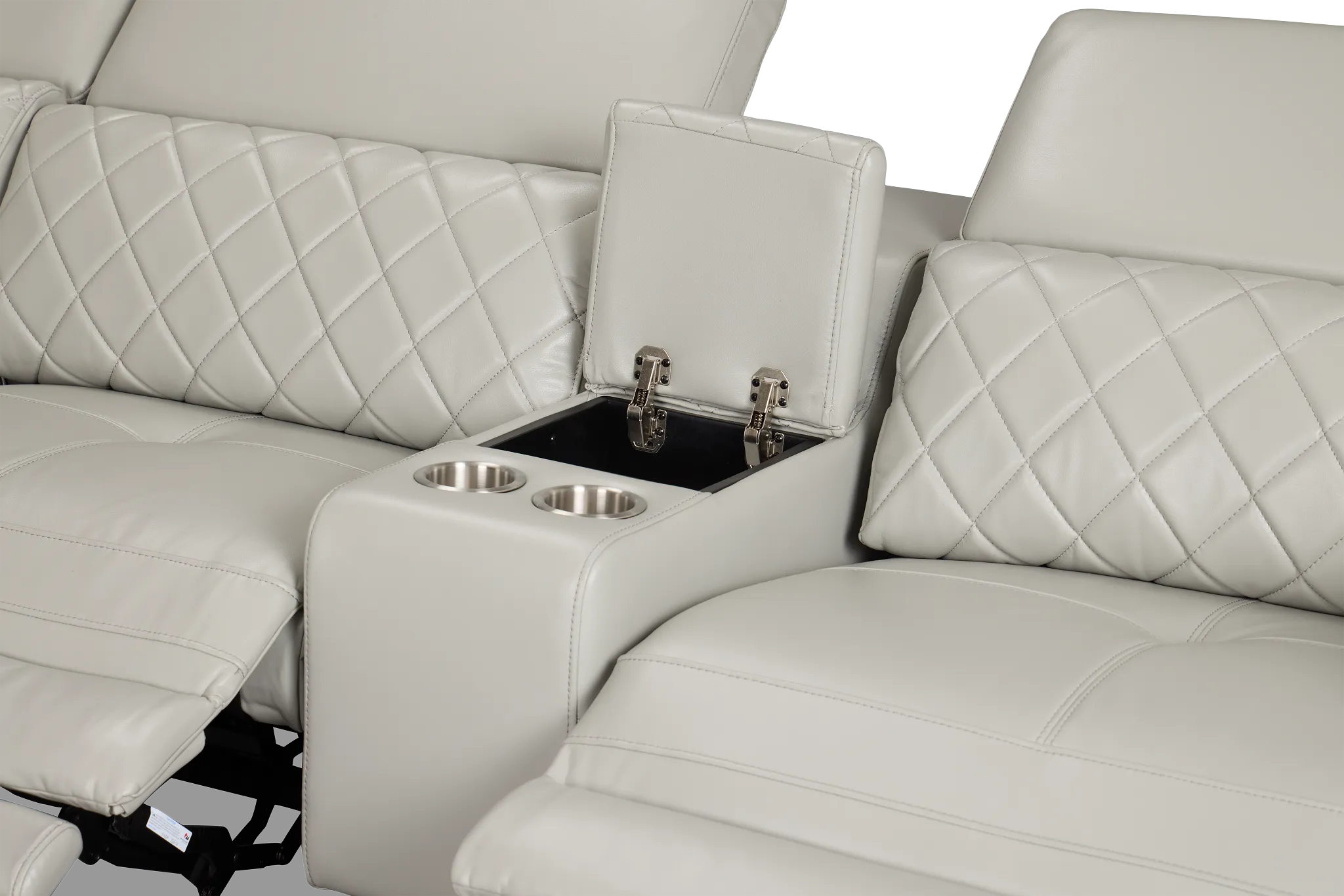 Ava Light Gray Micro Large Dual Power Left Chaise Sectional