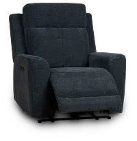 Dean Dark Blue Fabric Power Recliner