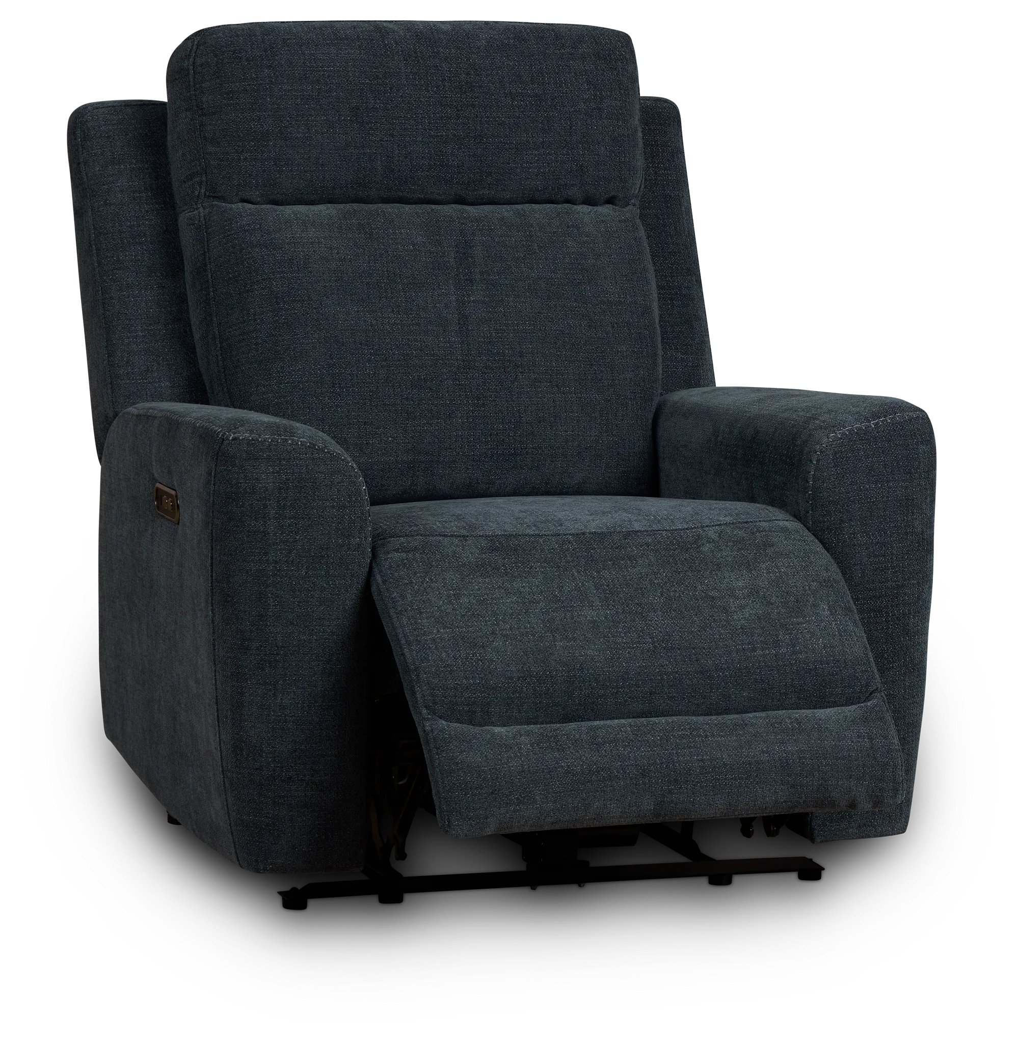Dean Dark Blue Fabric Power Recliner