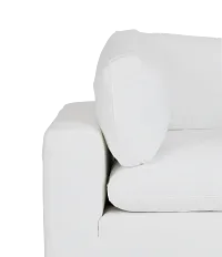 Grant White Fabric Corner Chair