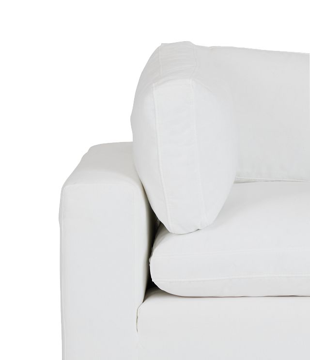 Grant White Fabric Corner Chair