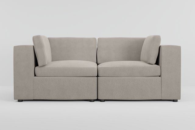 Destin Revenue Gray Fabric 2 Piece Modular Sofa