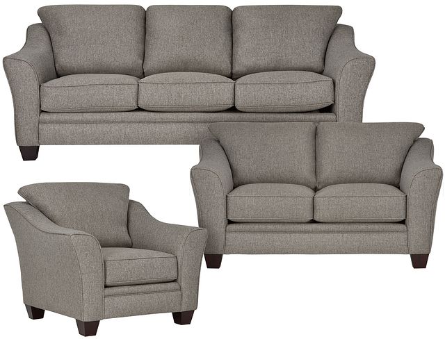 Avery Dark Gray Fabric Living Room