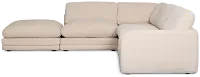 Jules Ivory Velvet 5-piece Left Facing Bumper Sectional