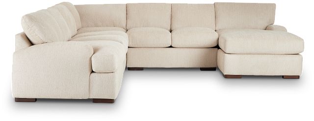 Alpha Beige Fabric Large Right Chaise Sectional (2)