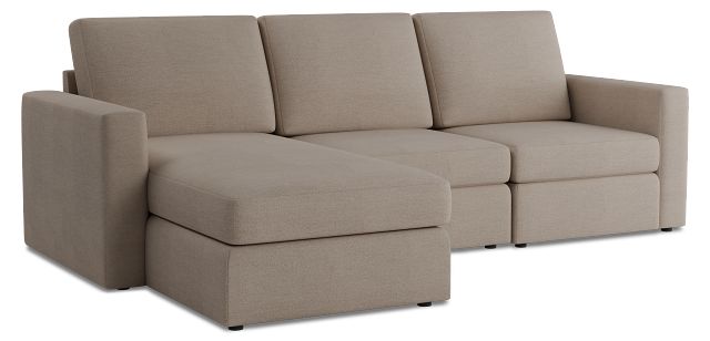 Citymod Beige Fabric Small Left Chaise Sectional