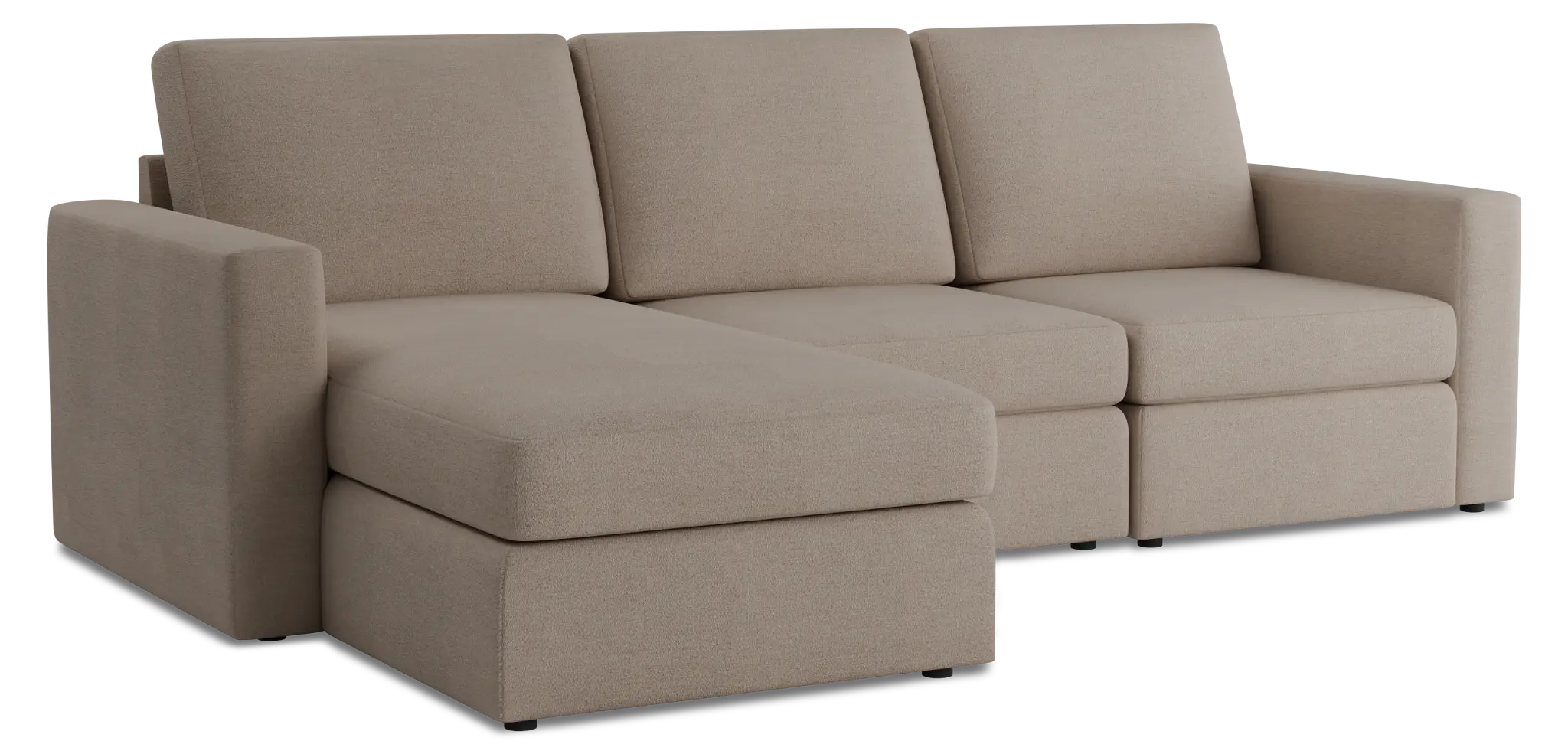 Citymod Beige Fabric Small Left Chaise Sectional Citymod Beige Fabric Small Left Chaise Sectional