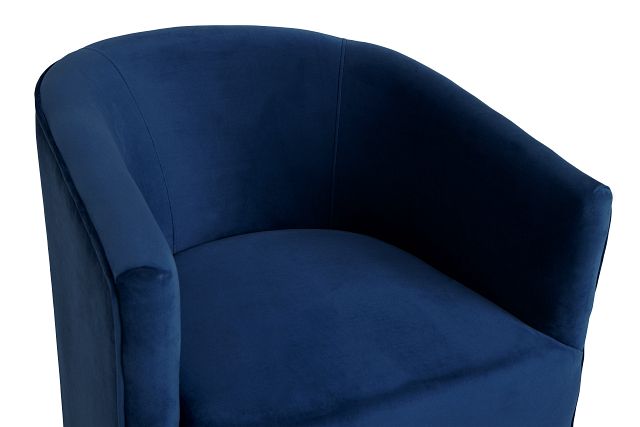 Charlotte Dark Blue Velvet Swivel Accent Chair