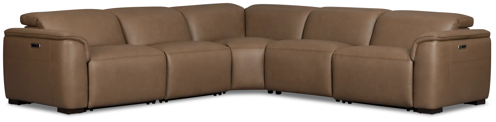Flexsteel Brodie Dark Brown Lthr/vinyl Small Triple Power Reclining Two-arm Sectional Flexsteel Brodie Dark Brown Lthr/vinyl Small Triple Power Reclining Two-arm Sectional