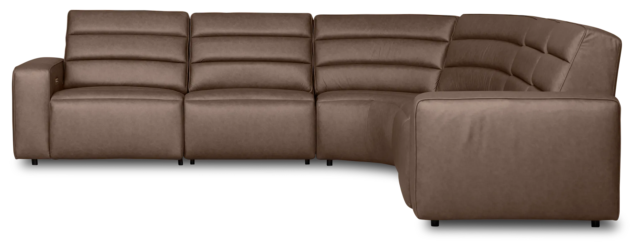 Sawyer Dark Brown Micro Small Dual Power Reclining Two-arm Sectional