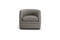 Palazzo Gray Leather Swivel Accent Chair