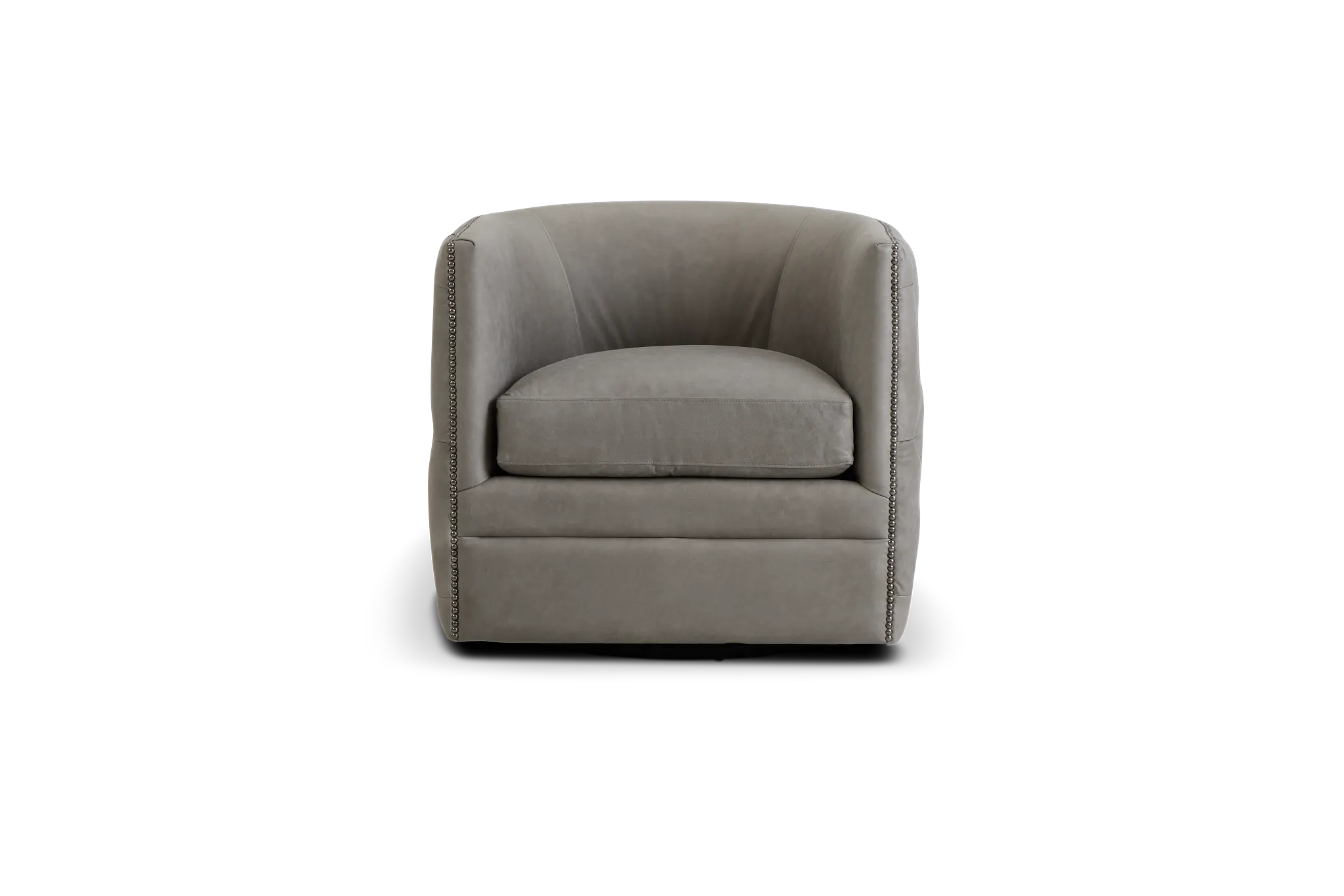 Palazzo Gray Leather Swivel Accent Chair