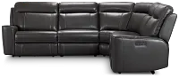 Benji Dark Gray Lthr/vinyl Small Two-arm Power Reclining Sectional