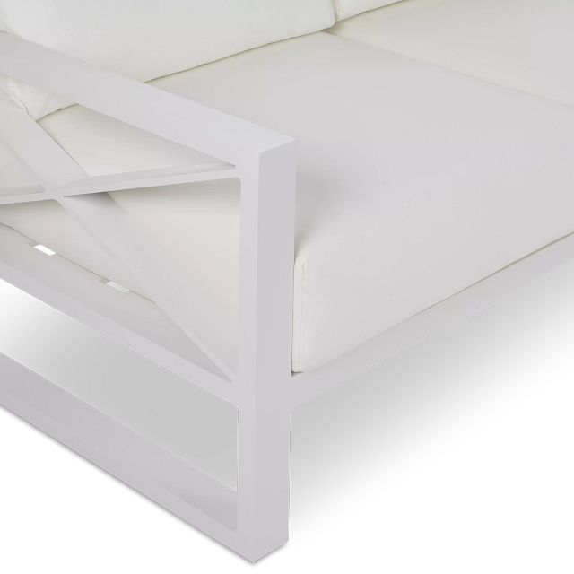 Linear White Aluminum Loveseat (5)