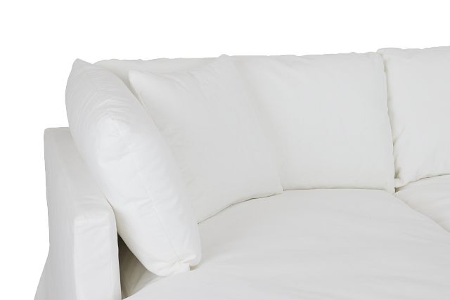 Raegan White Fabric Small Left Chaise Sectional (5)