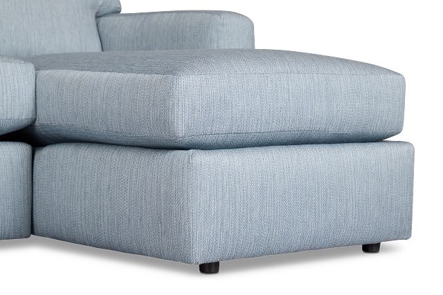 Rhodes Light Blue Fabric Right Chaise Sectional
