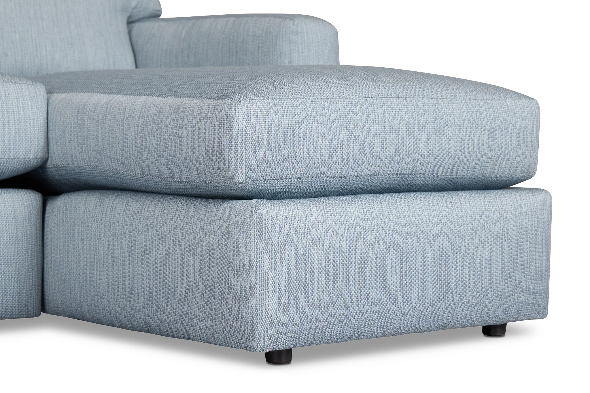 Rhodes Light Blue Fabric Right Chaise Sectional