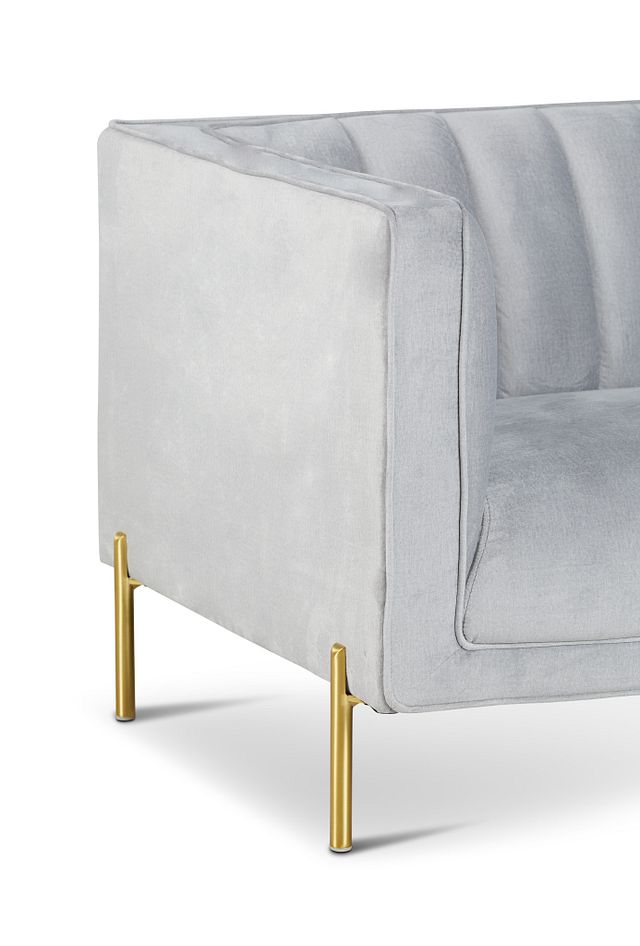 Bella Gray Velvet Loveseat