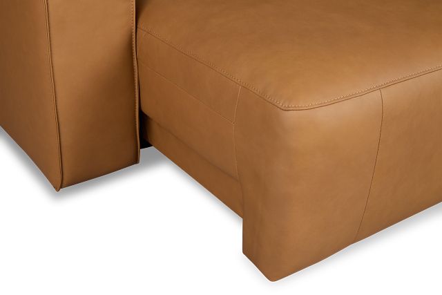 Rudy Brown Lthr/vinyl Right Power Extension Chaise Sectional