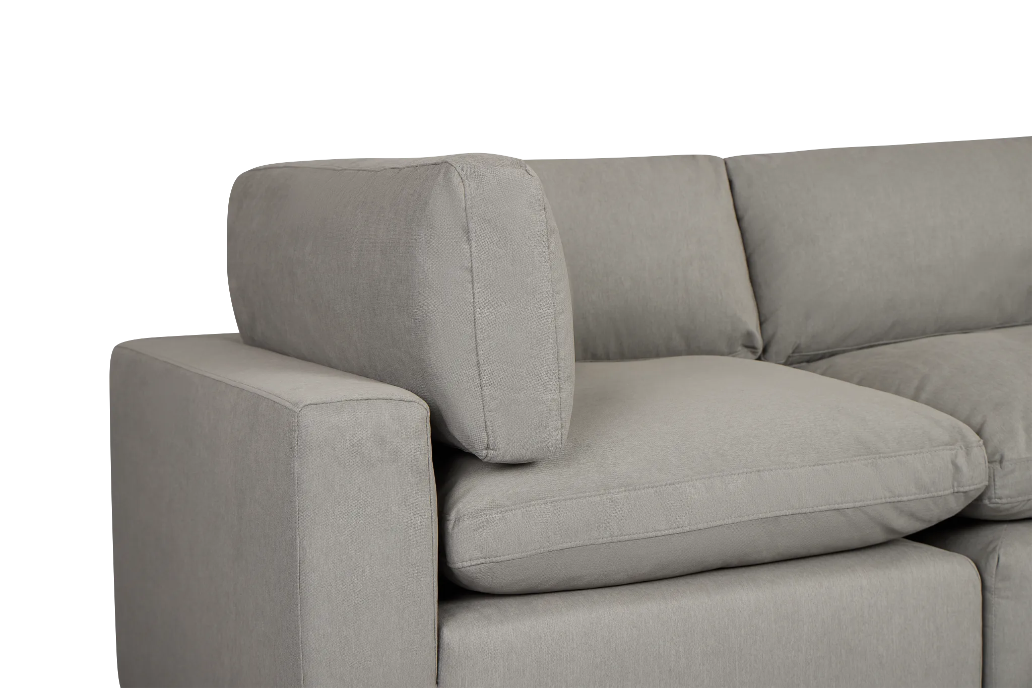 Grant Light Gray Fabric 3-piece Modular Sofa