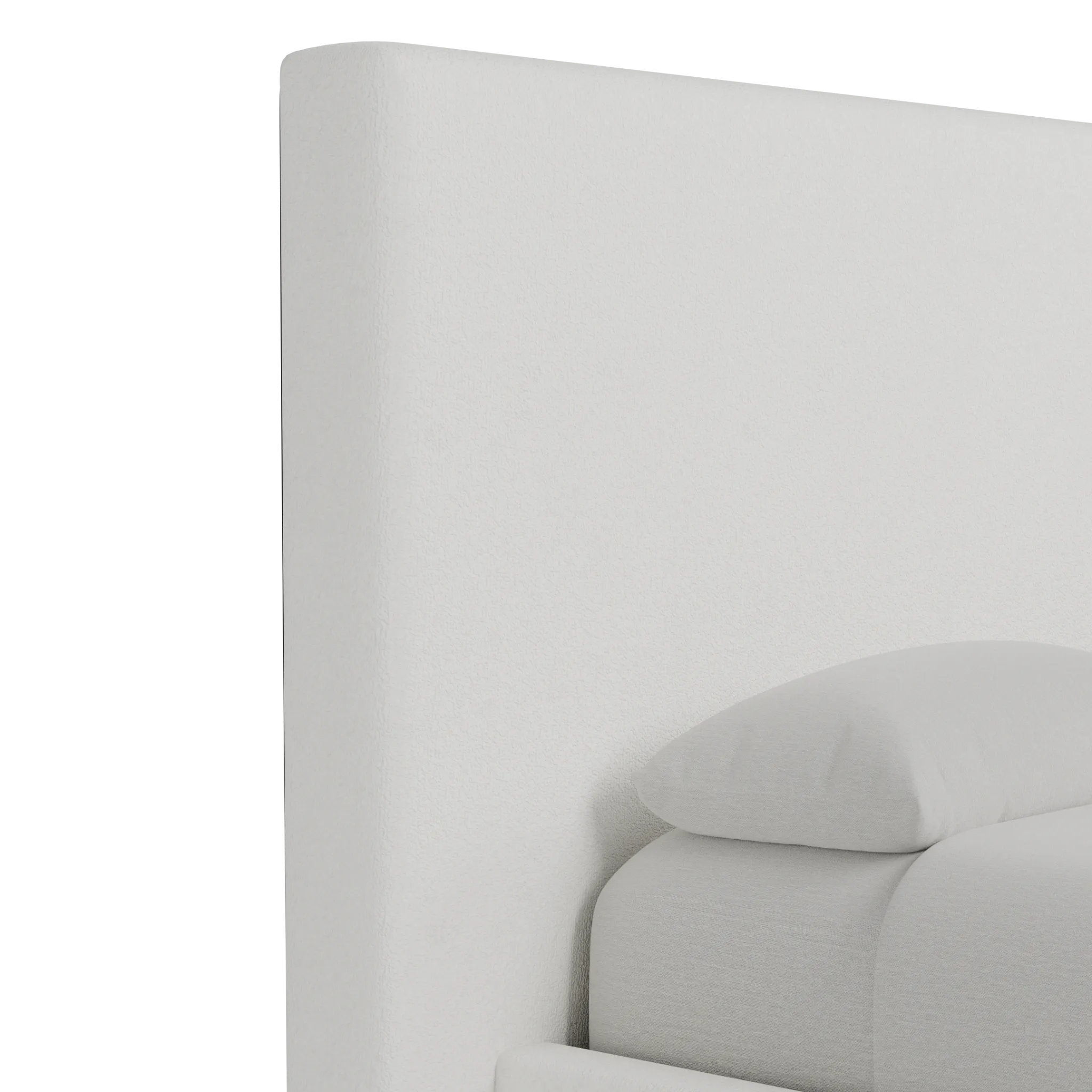 Grayton Sutton White 54" Upholstered Platform Bed