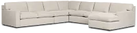 Hudson Gray Fabric Large Right Chaise Sectional