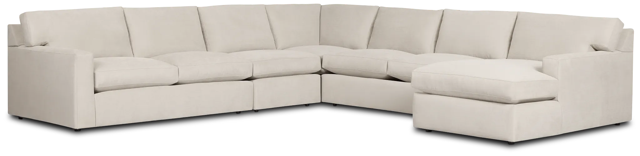 Hudson Gray Fabric Large Right Chaise Sectional