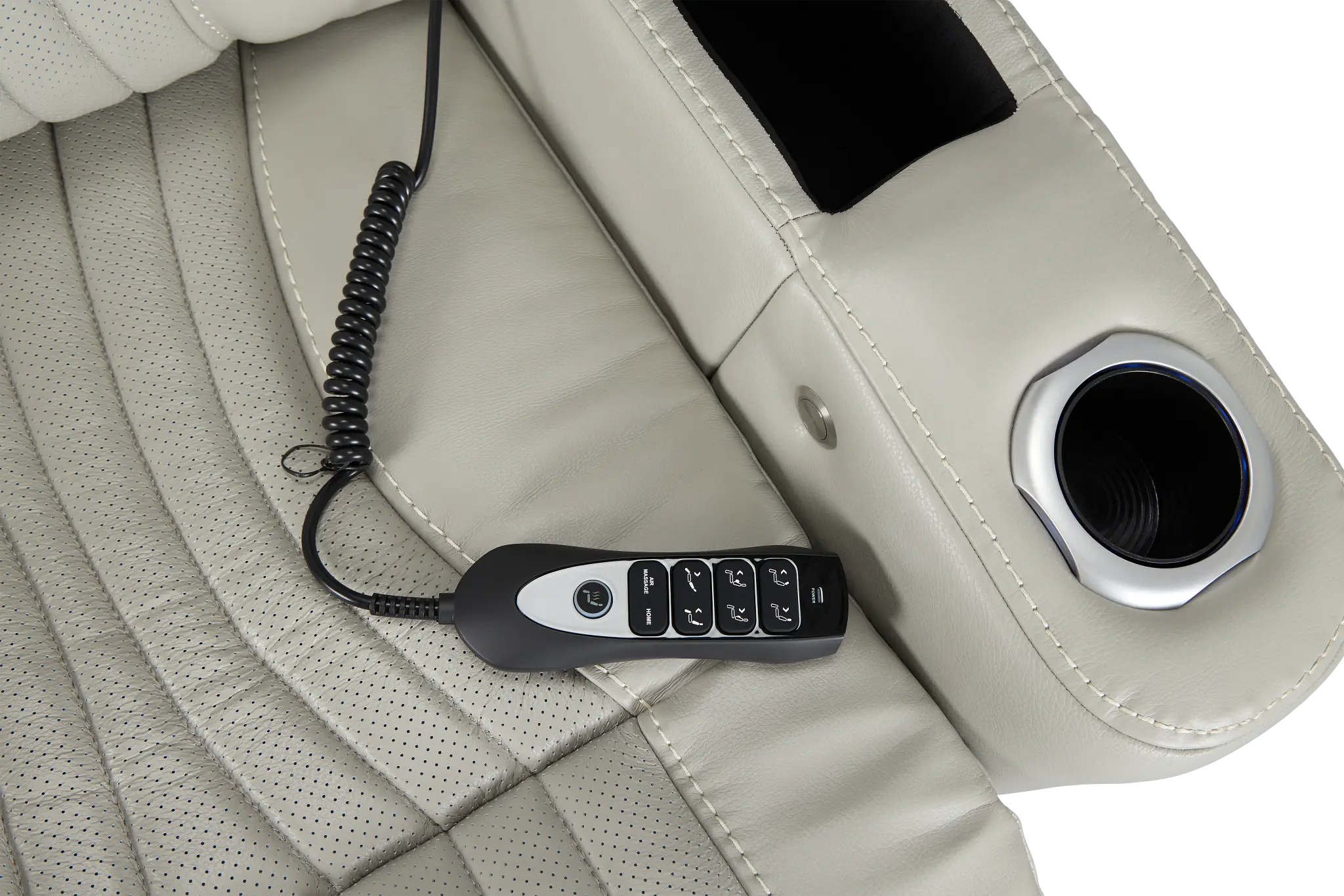 Nova Light Gray Lthr/vinyl Medium 2-arm Triple Power Massage Sectional Nova Light Gray Lthr/vinyl Medium 2-arm Triple Power Massage Sectional