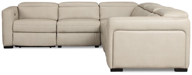 Melody Light Gray Micro Medium Dual Power 2-arm Reclining Sectional