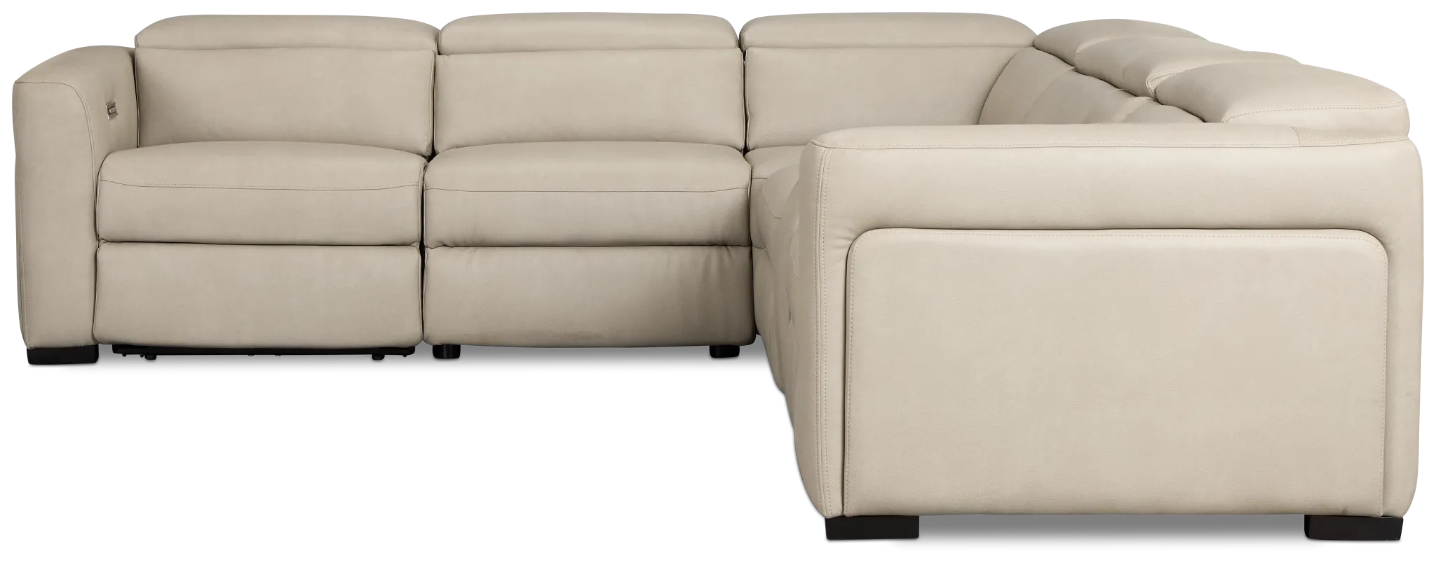 Melody Light Gray Micro Medium Dual Power 2-arm Reclining Sectional