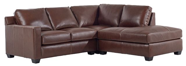 Carson Medium Brown Leather Right Bumper Sectional (0)