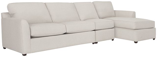 Asheville Light Taupe Fabric Small Right Chaise Sectional