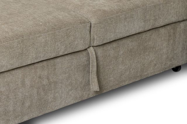 Addie Gray Fabric Medium Left Chaise Sleeper Sectional With Console