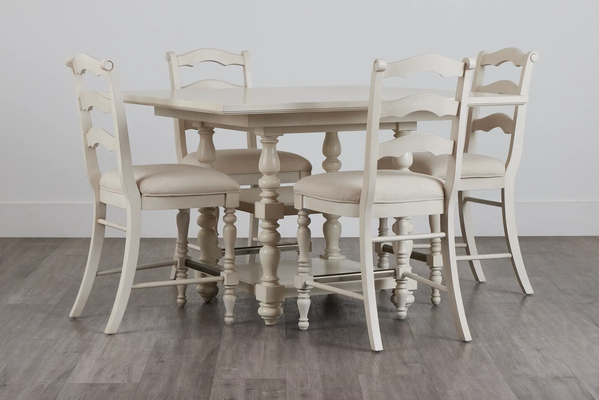 Savannah Ivory High Table & 4 Barstools Savannah Ivory High Table & 4 Barstools