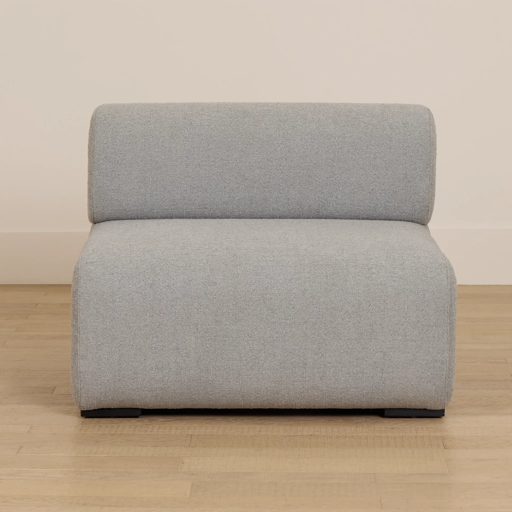 Celeste Light Gray Fabric Armless Chair