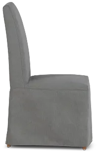 Destination Light Gray Long Slipcover Chair With Light Tone Leg