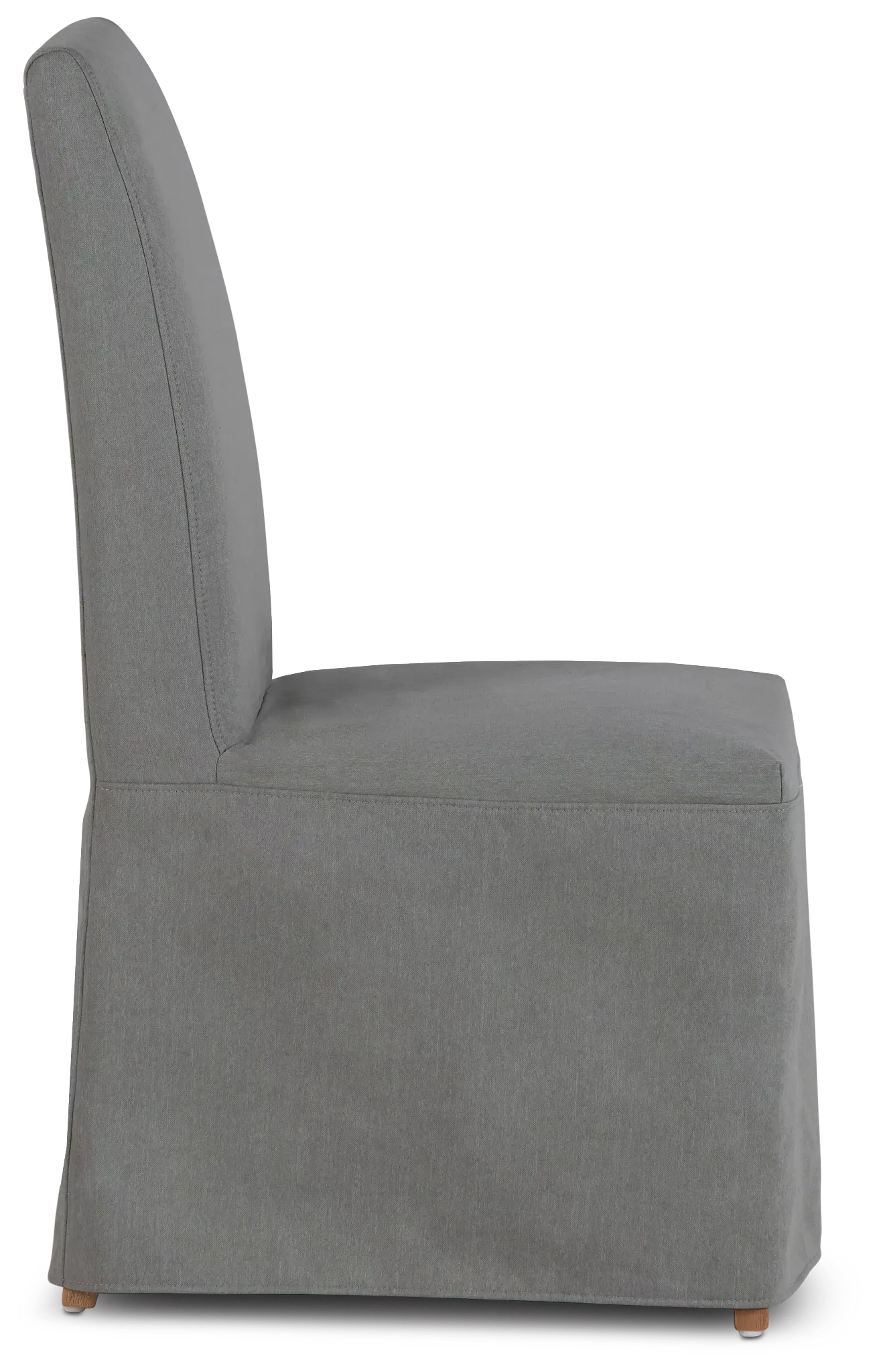Destination Light Gray Long Slipcover Chair With Light Tone Leg