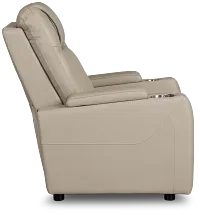 Optimus Beige Lthr/vinyl Power Recliner
