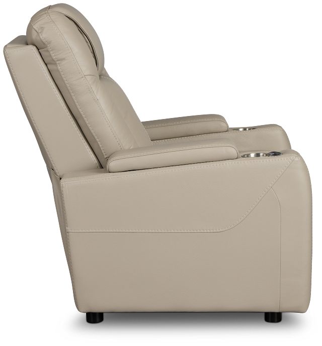 Optimus Beige Lthr/vinyl Power Recliner