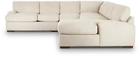 Alpha Beige Fabric Large Right Chaise Sectional