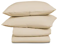 Rest & Renew Percale Cotton Beige 200 Thread Duvet Set