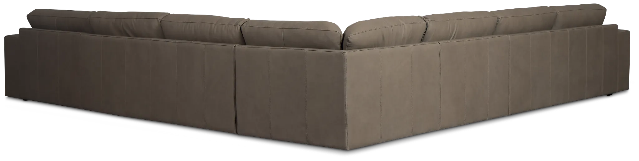 Kellan Dark Gray Leather Large Right Chaise Sectional