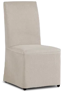 Harbor Light Beige Long Slipcover Chair With Dark-tone Leg