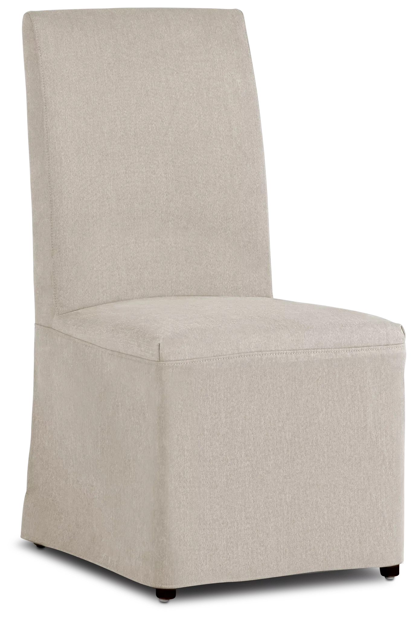 Harbor Light Beige Long Slipcover Chair With Dark-tone Leg