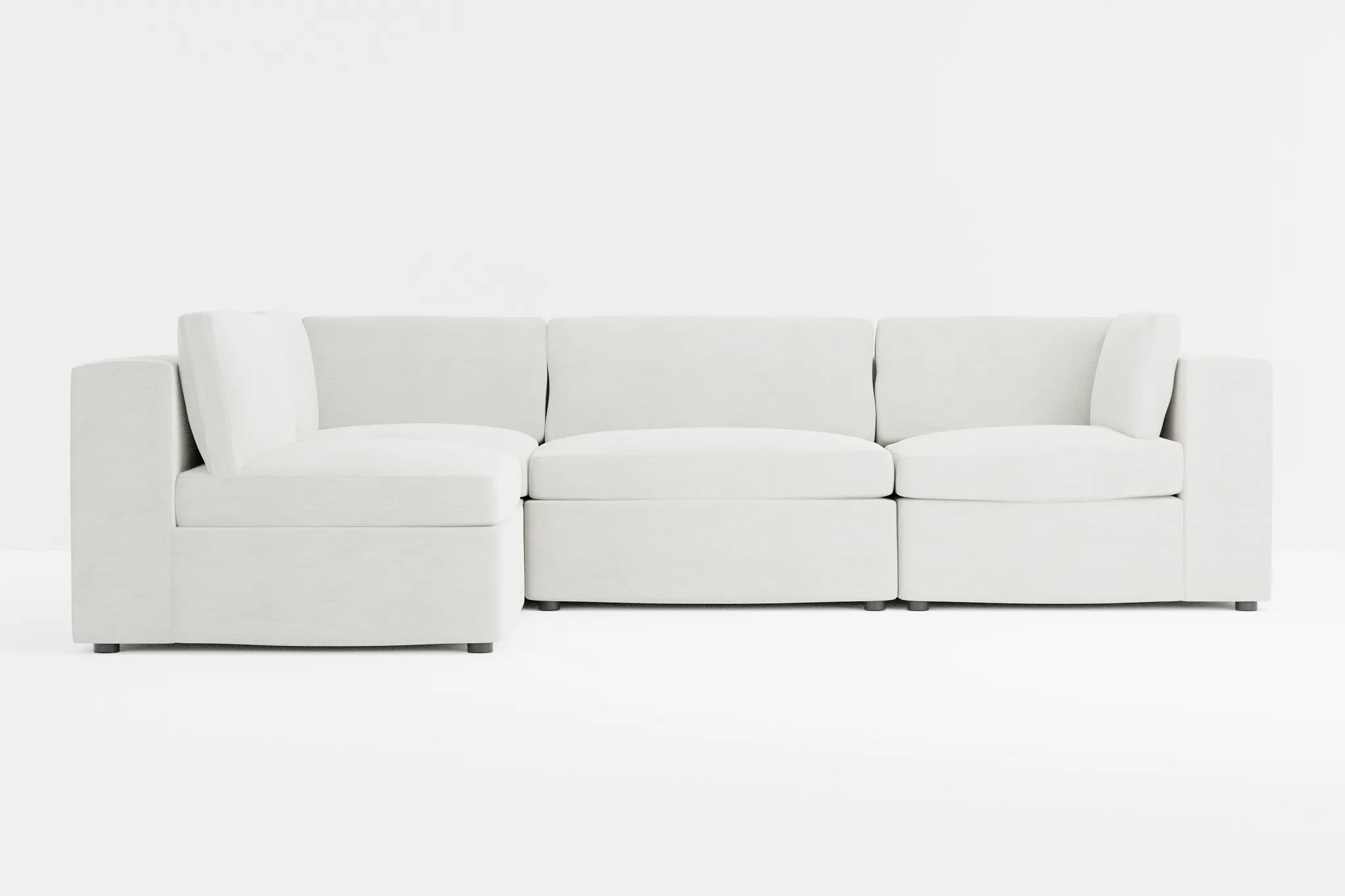 Destin Maguire Ivory Fabric 4-piece Modular Sectional